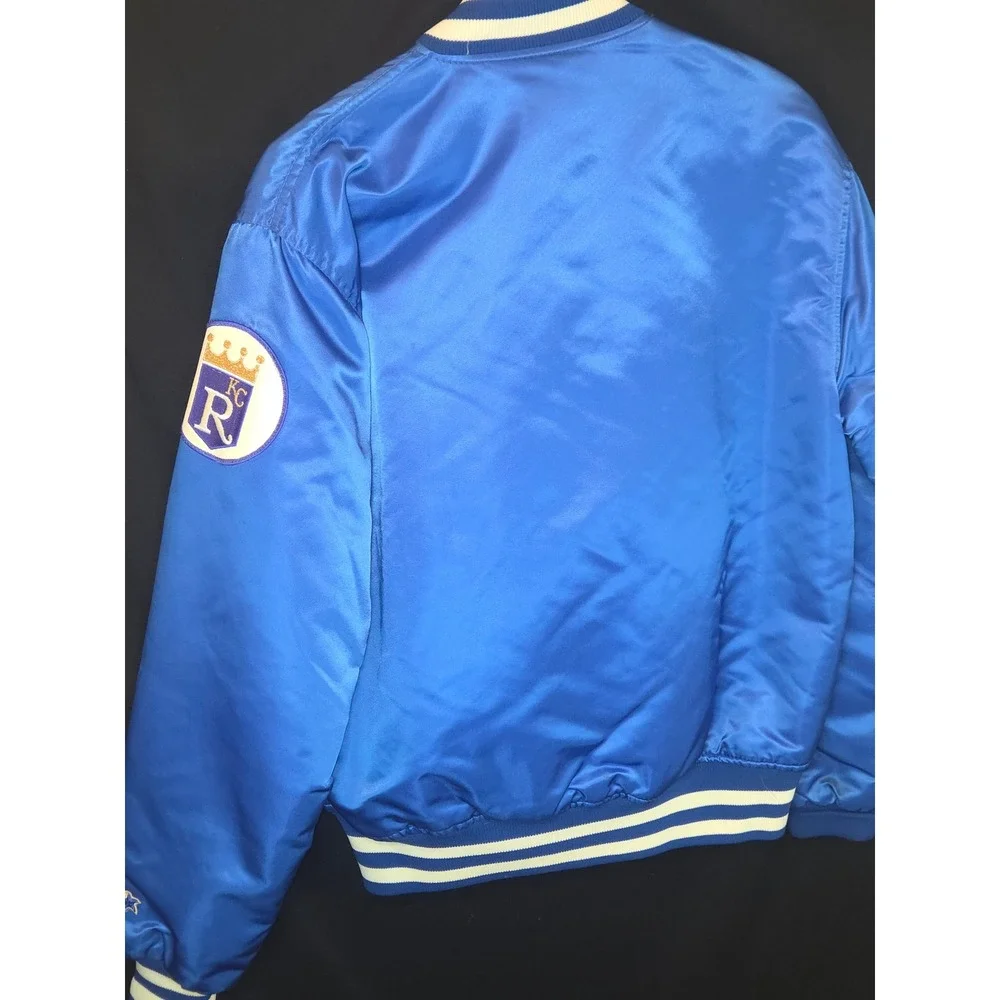 Starter Vintage Kansas City Royals Satin Baseball Jacket Men's Medium Blue White